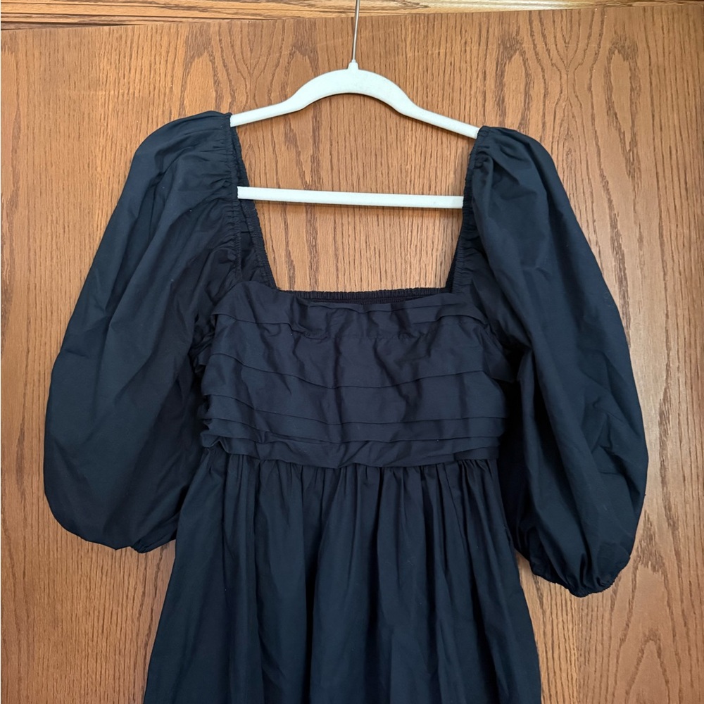Abercrombie & Fitch Black Puff Sleeve Square Neck Mini Dress - Picture 2 of 3